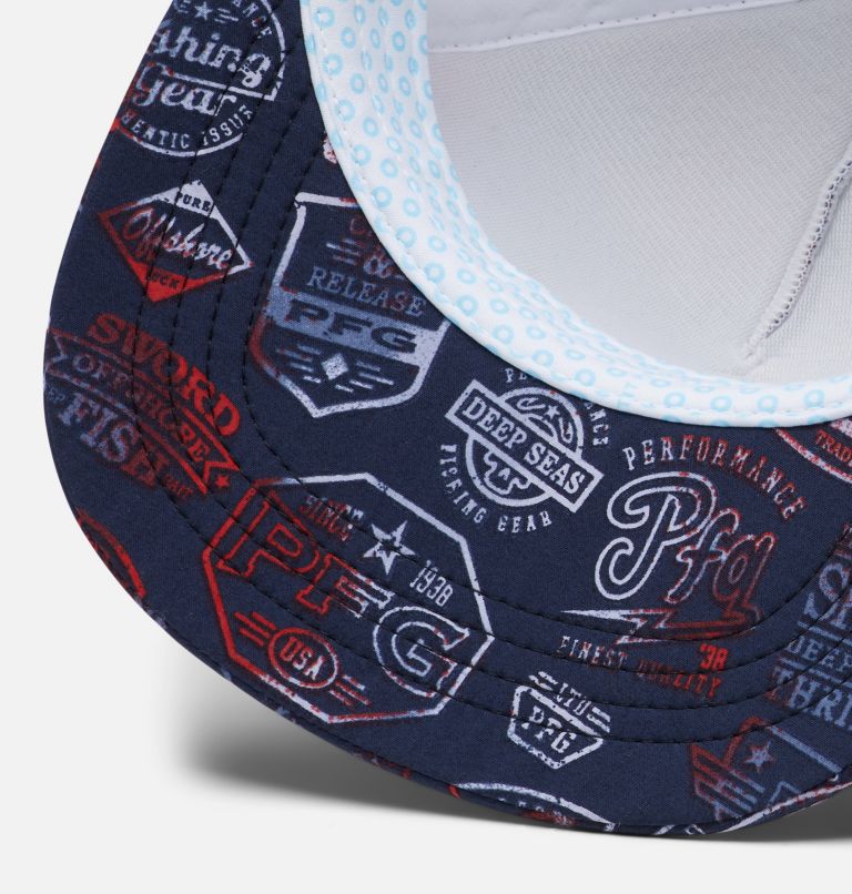 PFG Floating Flat Brim Snap Back | 464 | O/S, Color: Collegiate Navy Tye Dye Print, image 3