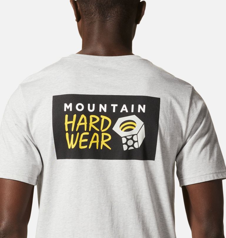 Thumbnail: Men's MHW Logo in a Box Short Sleeve, Color: Hardwear Grey Heather, image 5