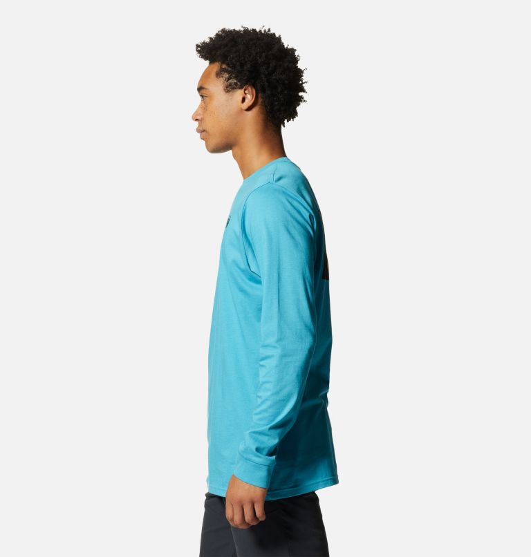 Men's MHW Logo in a Box Long Sleeve, Color: Teton Blue, image 3