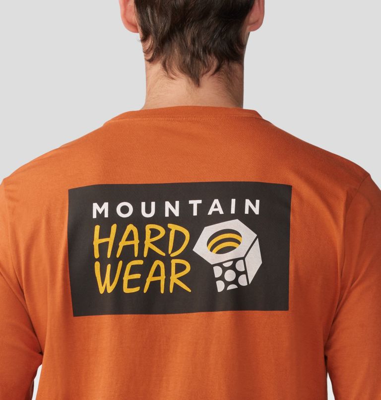 T-shirt à manches longues MHW Logo in a Box Homme, Color: Raw Carnelian, image 5