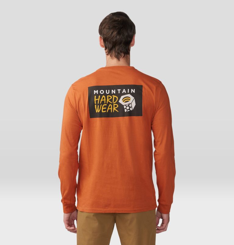 T-shirt à manches longues MHW Logo in a Box Homme, Color: Raw Carnelian, image 2