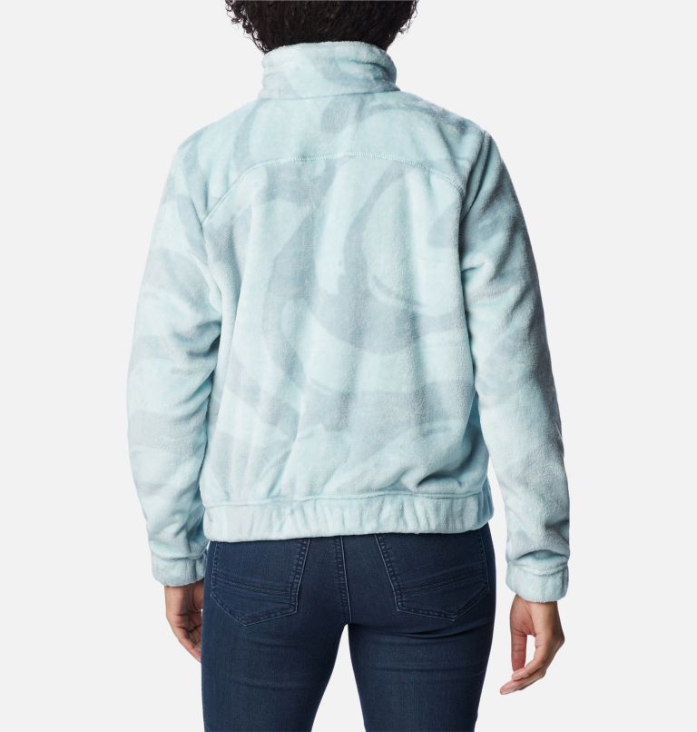 Women's Fire Side Full Zip Jacket, Color: Aqua Haze Snowdrifts Tonal, image 2