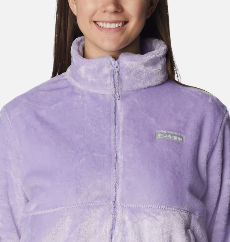 Thumbnail: Fireside Cropped Sherpa Fleece-Jacke für Frauen, Color: Frosted Purple, image 4
