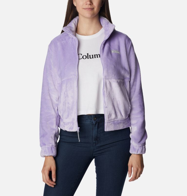 Women’s Fireside Cropped Sherpa Fleece Jacket, Color: Frosted Purple, image 6
