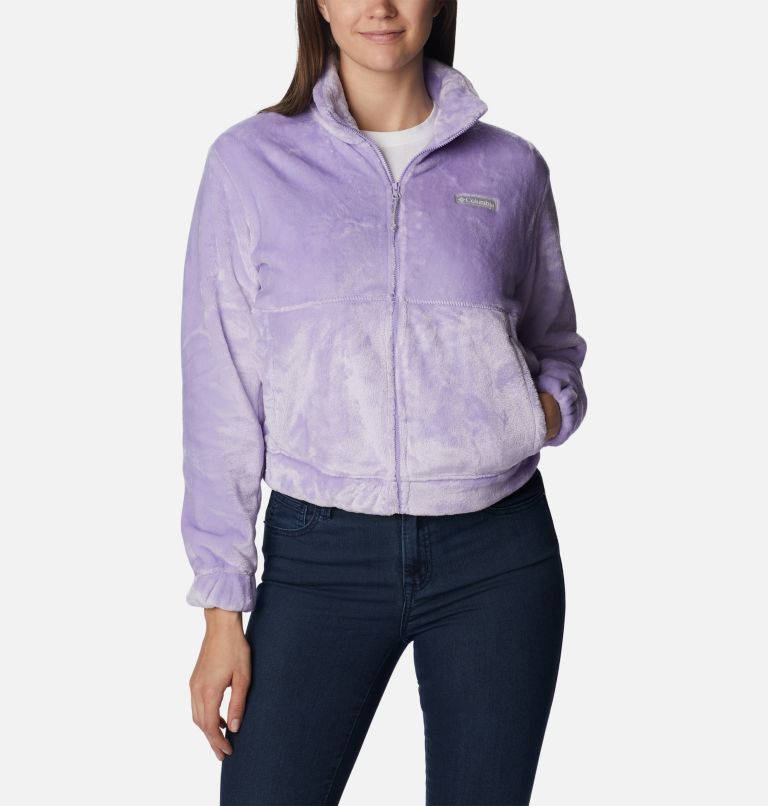 Women’s Fireside Cropped Sherpa Fleece Jacket, Color: Frosted Purple, image 1