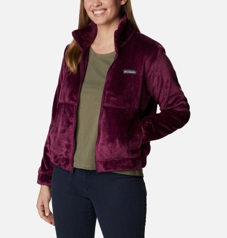 Women’s Fireside Sherpa Fleece Jacket, Color: Marionberry, image 6