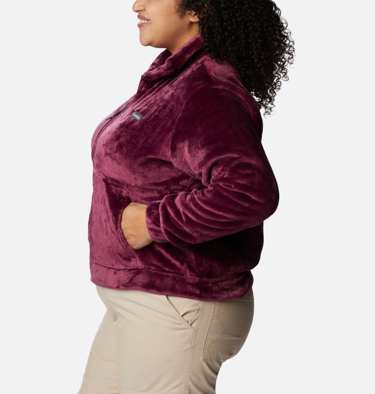 Thumbnail: Women's Fire Side Full Zip Jacket - Plus Size, Color: Marionberry, image 3