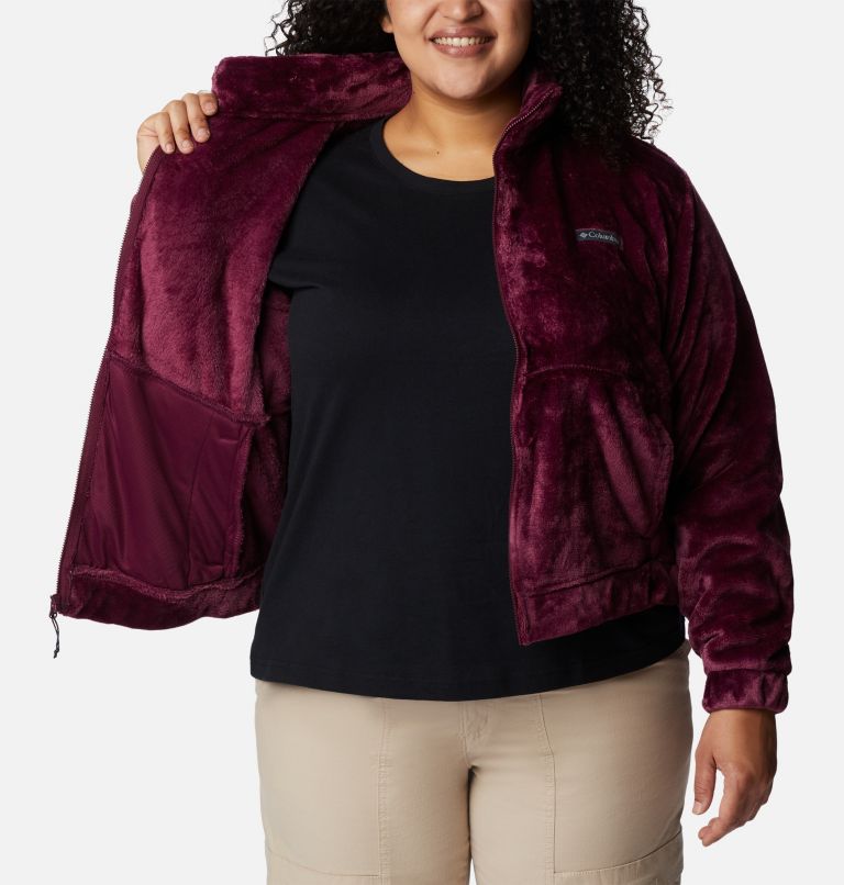 Thumbnail: Women's Fire Side Full Zip Jacket - Plus Size, Color: Marionberry, image 5