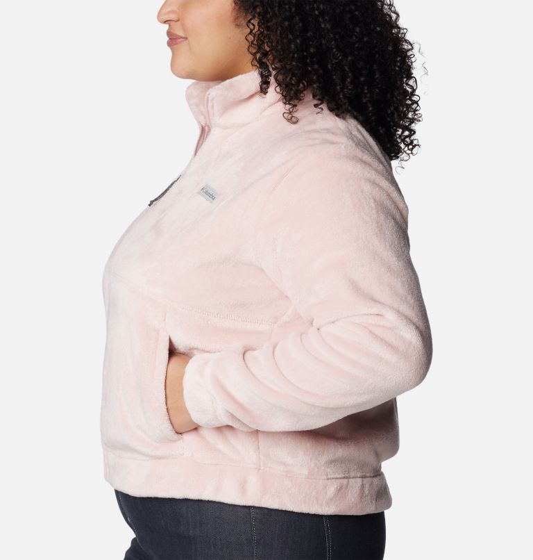 Thumbnail: Women's Fire Side Full Zip Jacket - Plus Size, Color: Dusty Pink, image 3