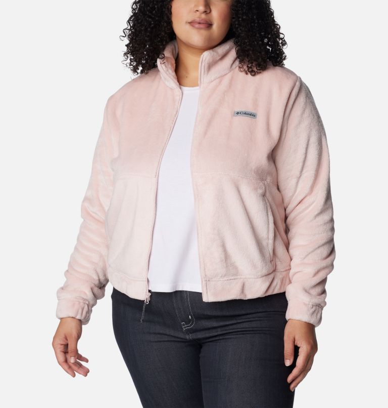Thumbnail: Women's Fire Side Full Zip Jacket - Plus Size, Color: Dusty Pink, image 6