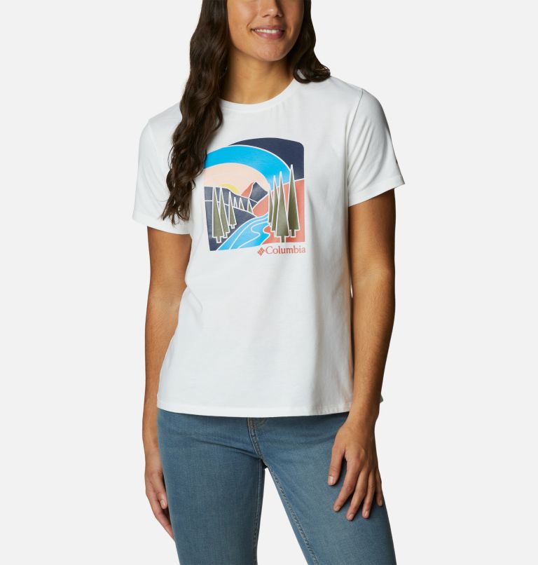 Women's Sun Trek Graphic T-Shirt II, Color: White, Suntrek Hills