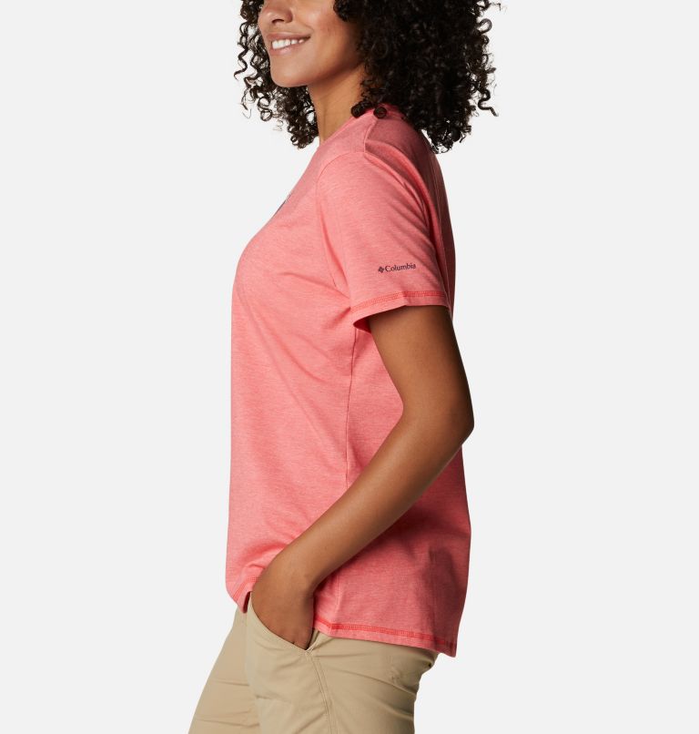 Thumbnail: T-shirt imprimé Sun Trek II Femme, Color: Red Hibiscus Heather, Van Life 3, image 3