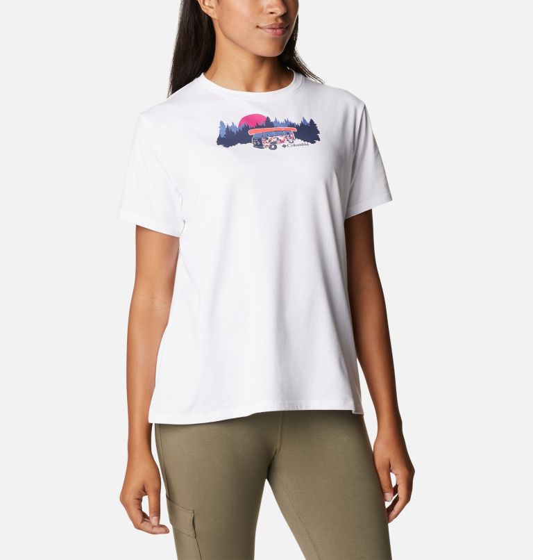 Thumbnail: Women’s Sun Trek II Technical Graphic T-Shirt, Color: White, Van Life 3, image 5