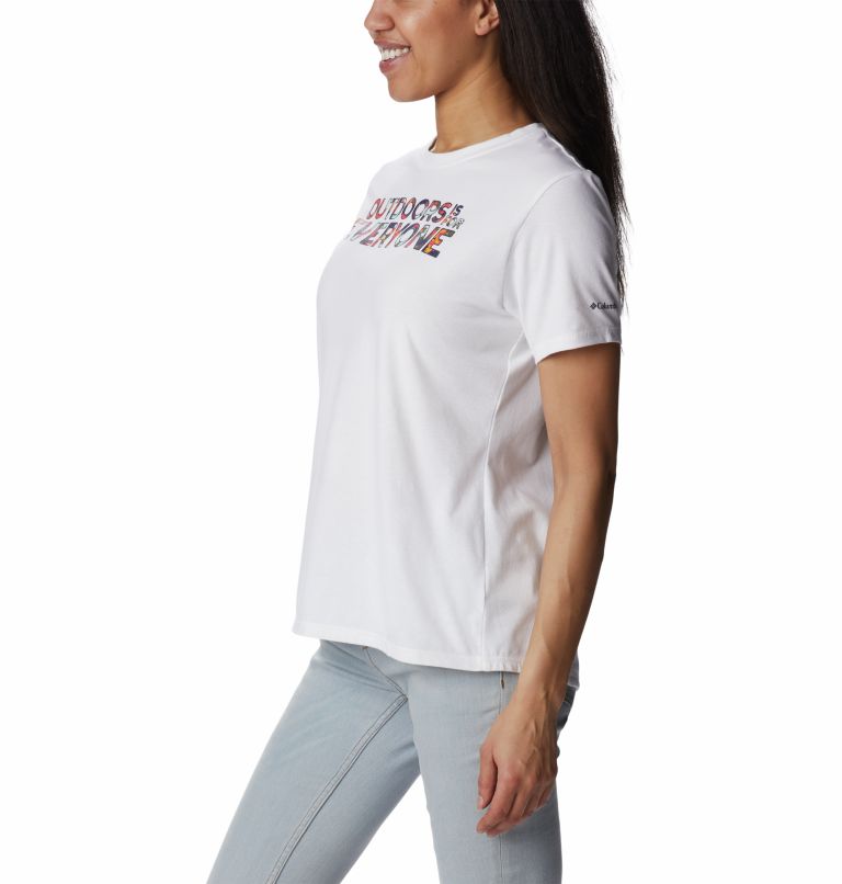 Women’s Sun Trek II Technical Graphic T-Shirt, Color: White, Be Outdoors, image 3
