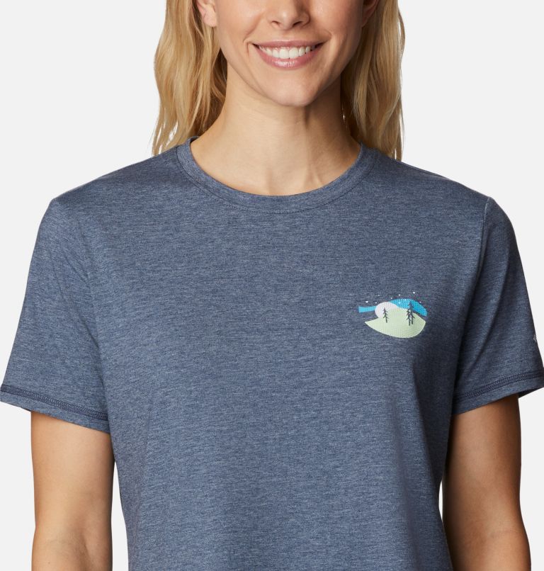 Women’s Sun Trek II Technical Graphic T-Shirt, Color: Nocturnal, Night Sky Graphic, image 4