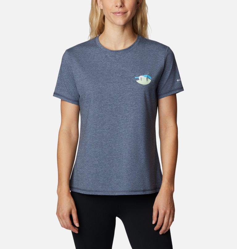 Thumbnail: Women’s Sun Trek II Technical Graphic T-Shirt, Color: Nocturnal, Night Sky Graphic, image 1