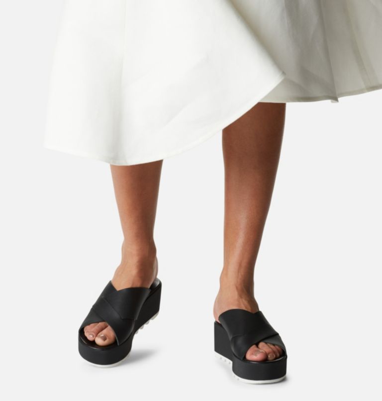 Sandale-tong plate compensée Cameron pour femme, Color: Black, Sea Salt, image 8