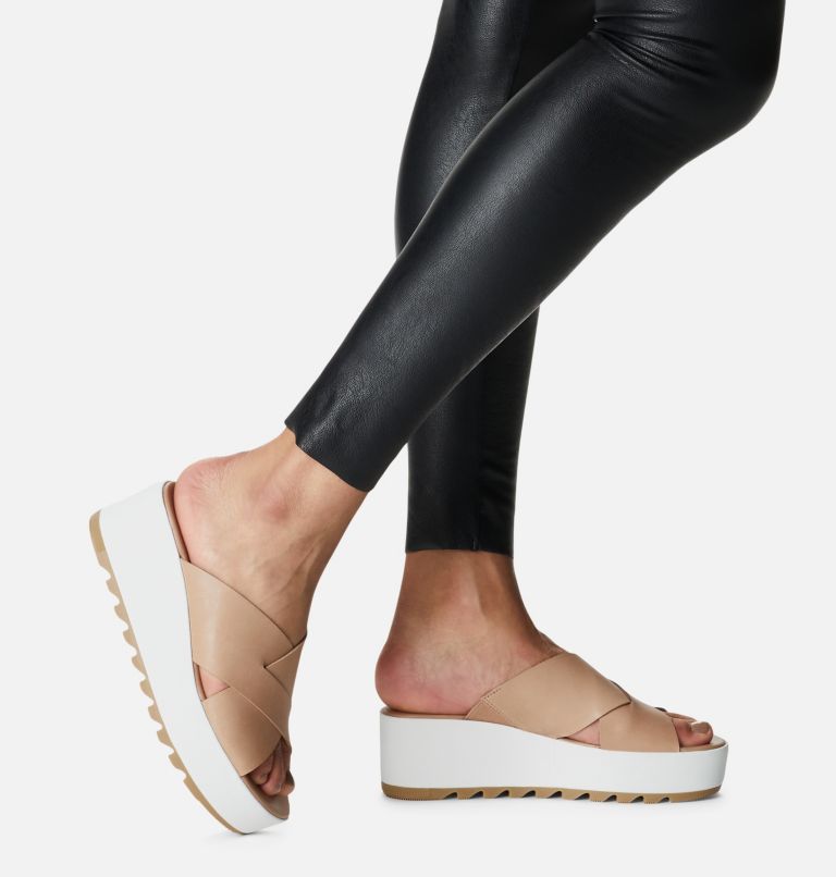 Women's Cameron Flatform Mule Wedge Sandal, Color: Honest Beige, Sea Salt, image 8