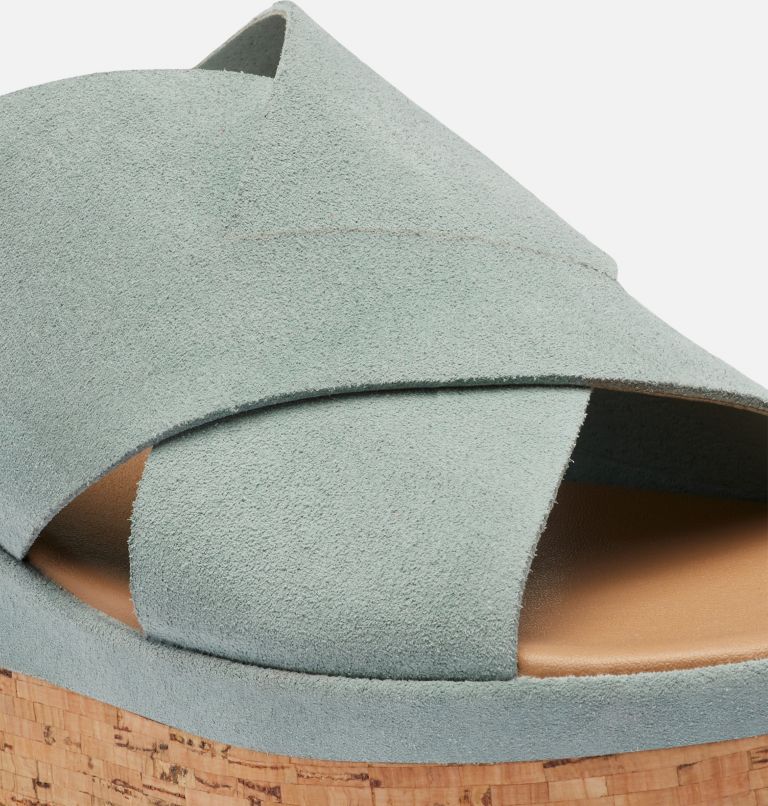 Thumbnail: Sandale-tong plate compensée Cameron pour femme, Color: Crushed Blue, Sea Salt, image 7
