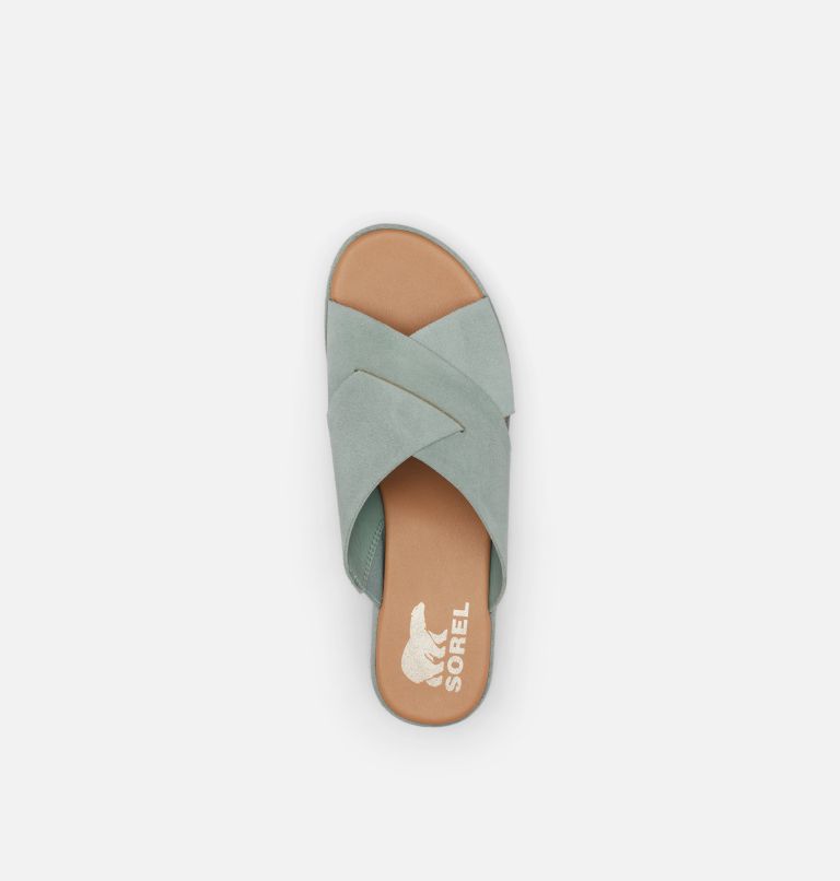 Thumbnail: Women's Cameron Flatform Mule Wedge Sandal, Color: Crushed Blue, Sea Salt, image 5