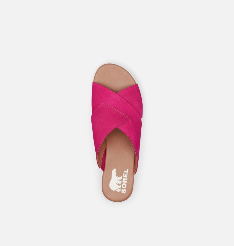 Thumbnail: Sandale-tong plate compensée Cameron pour femme, Color: Fuchsia Fizz, Sea Salt, image 5