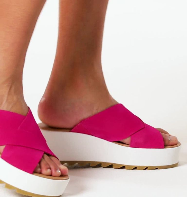 Women's Cameron Flatform Mule Wedge Sandal, Color: Fuchsia Fizz, Sea Salt
