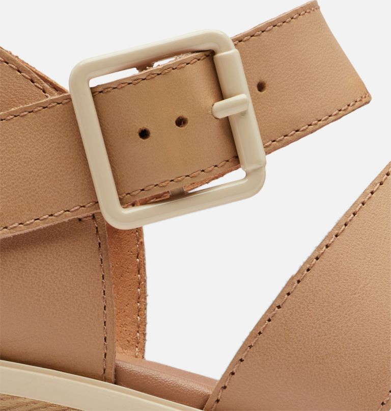 Women's Joanie III Ankle Strap Wedge Sandal, Color: Honest Beige, Chalk, image 8