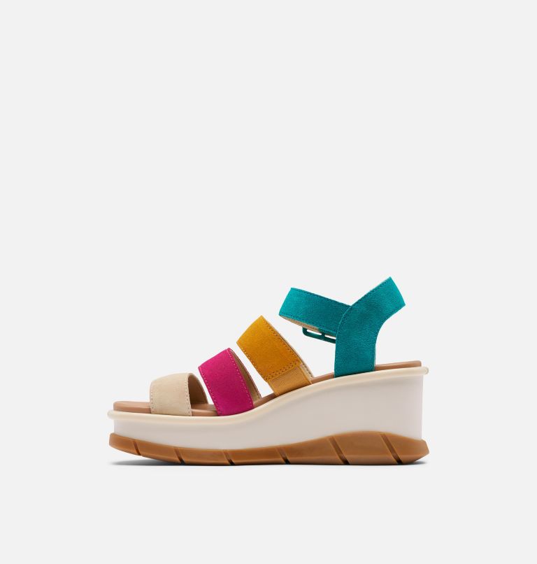 Women's Joanie III Ankle Strap Wedge Sandal, Color: Teal Chloride, Gum 2, image 4