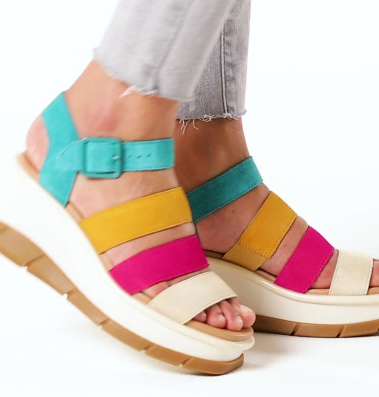 Women's Joanie III Ankle Strap Wedge Sandal, Color: Teal Chloride, Gum 2