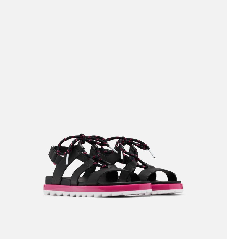 Sandale à lacets Roaming pour les femmes, Color: Black, Punch Pink, image 2