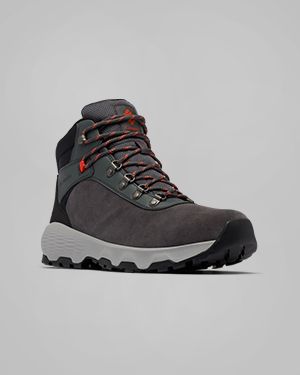 A single grey hiking boot.