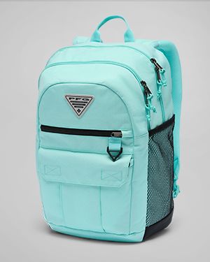 A teal backpack