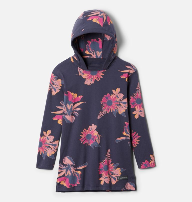 Girls' Columbia Lodge Hooded Printed Tunic, Color: Nocturnal Staycation, image 1