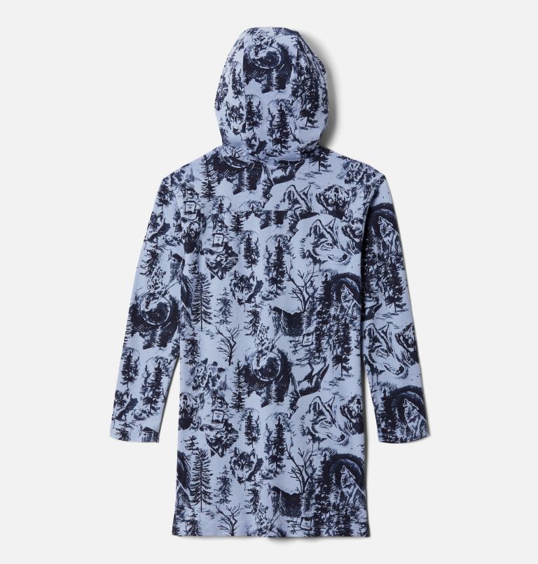 Girls' Columbia Lodge Hooded Printed Tunic, Color: Empress Wolfscape Print, image 2