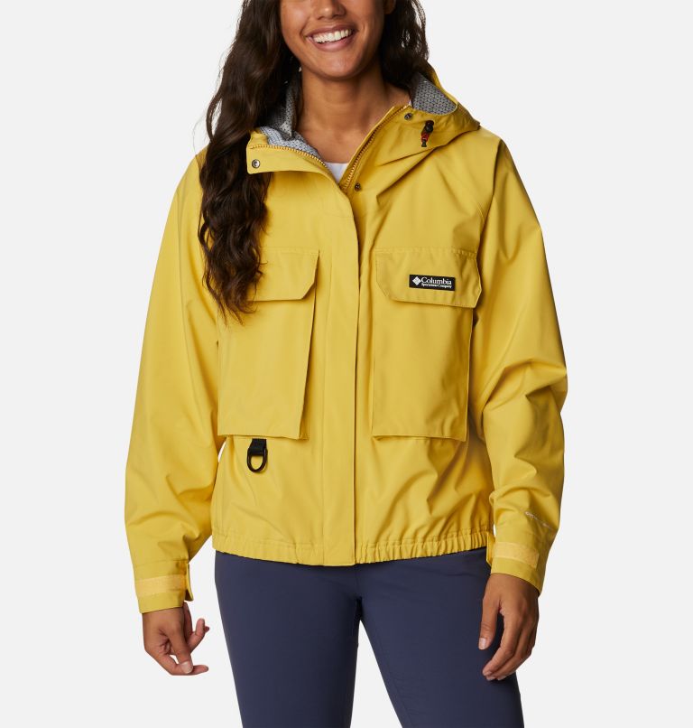 Thumbnail: Women's Field Creek Fraser Cropped Rain Shell, Color: Golden Nugget, image 1