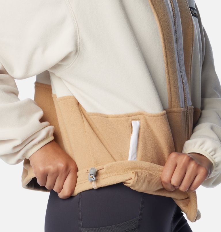 Manteau polaire à fermeture éclair Back Bowl Femme, Color: Chalk, Canoe, White, image 6