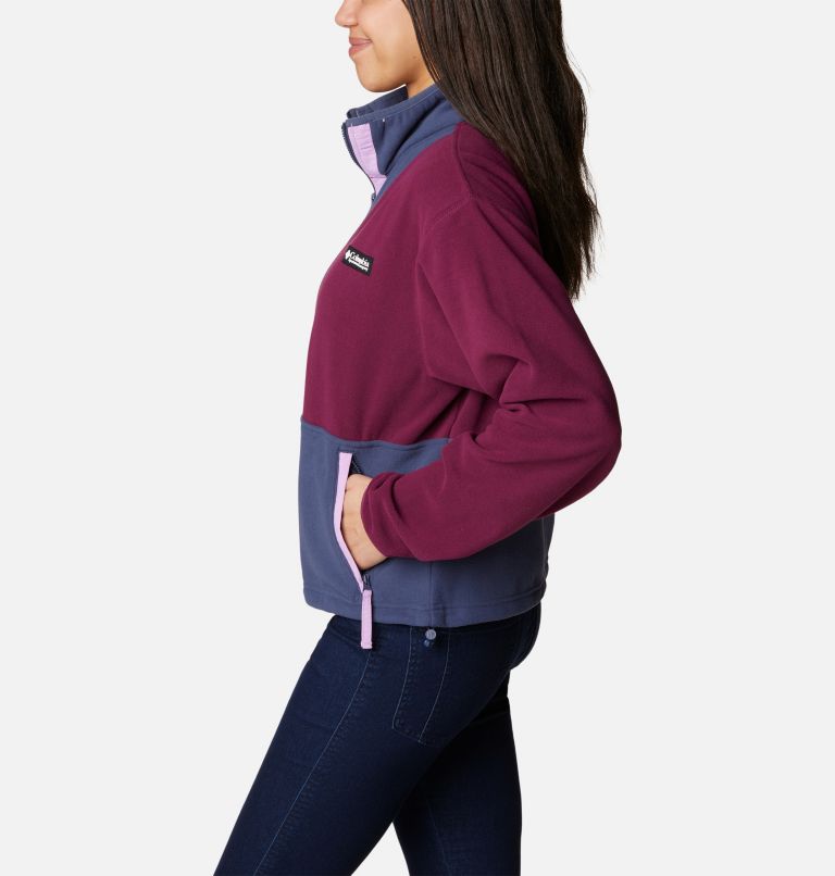 Thumbnail: Women's Back Bowl Full Zip Fleece Jacket, Color: Marionberry, Nocturnal, image 3