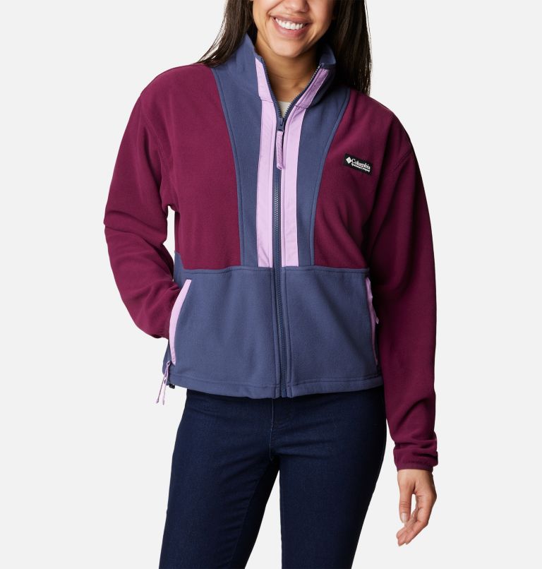Thumbnail: Women's Back Bowl Full Zip Fleece Jacket, Color: Marionberry, Nocturnal, image 1
