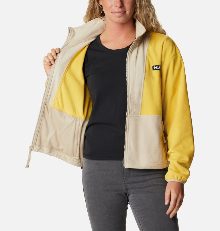 Women's Back Bowl Full Zip Fleece Jacket, Color: Golden Nugget, Ancient Fossil