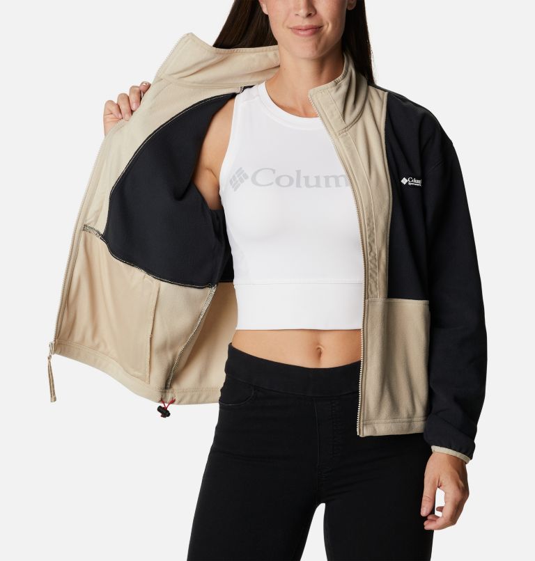 Women’s Back Bowl Casual Fleece Jacket, Color: Black, Ancient Fossil, image 5
