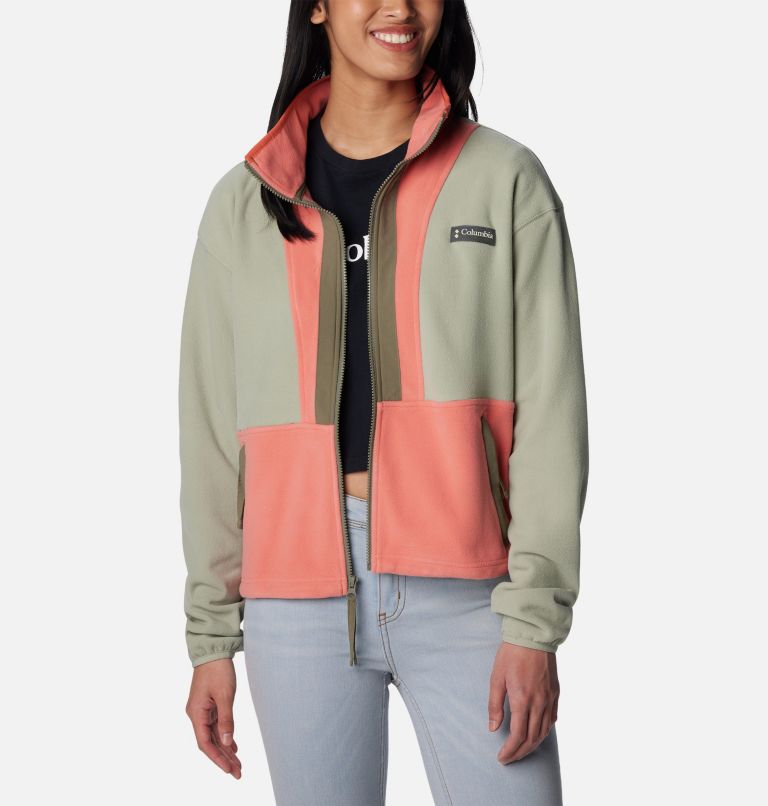Thumbnail: Women’s Back Bowl Casual Fleece Jacket, Color: Safari, Faded Peach, image 7