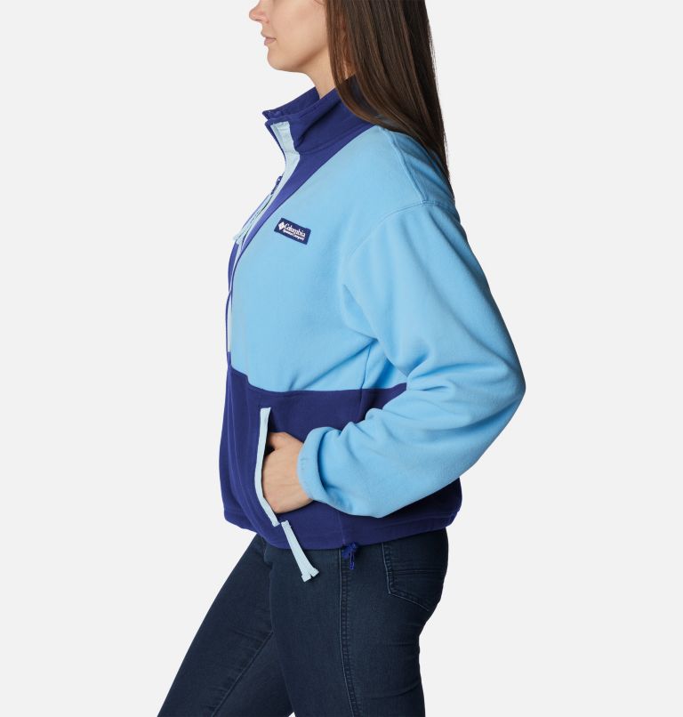 Thumbnail: Back Bowl Casual Fleece-Jacke für Frauen, Color: Vista Blue, Dark Sapphire, image 3