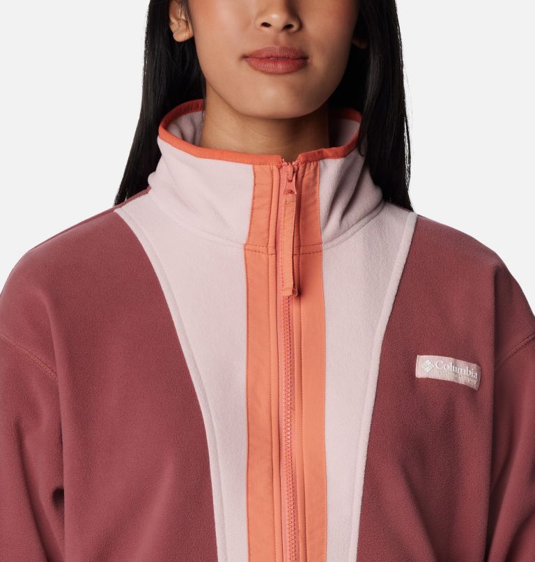 Back Bowl Casual Fleece-Jacke für Frauen, Color: Beetroot, Dusty Pink, image 4