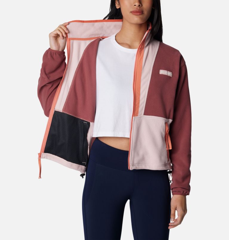 Back Bowl Casual Fleece-Jacke für Frauen, Color: Beetroot, Dusty Pink, image 5