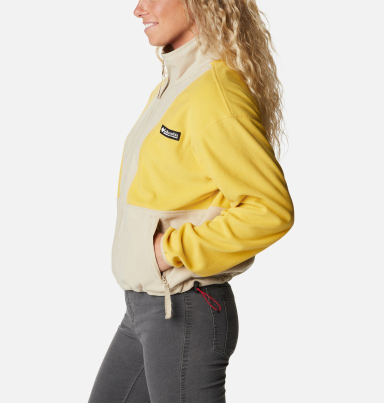 Thumbnail: Women’s Back Bowl Casual Fleece Jacket, Color: Golden Nugget, Ancient Fossil, image 3