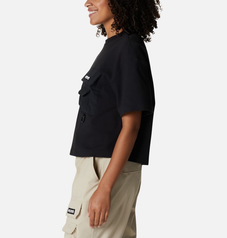 Thumbnail: Women's Field Creek Short Sleeve Cropped Shirt, Color: Black, image 3