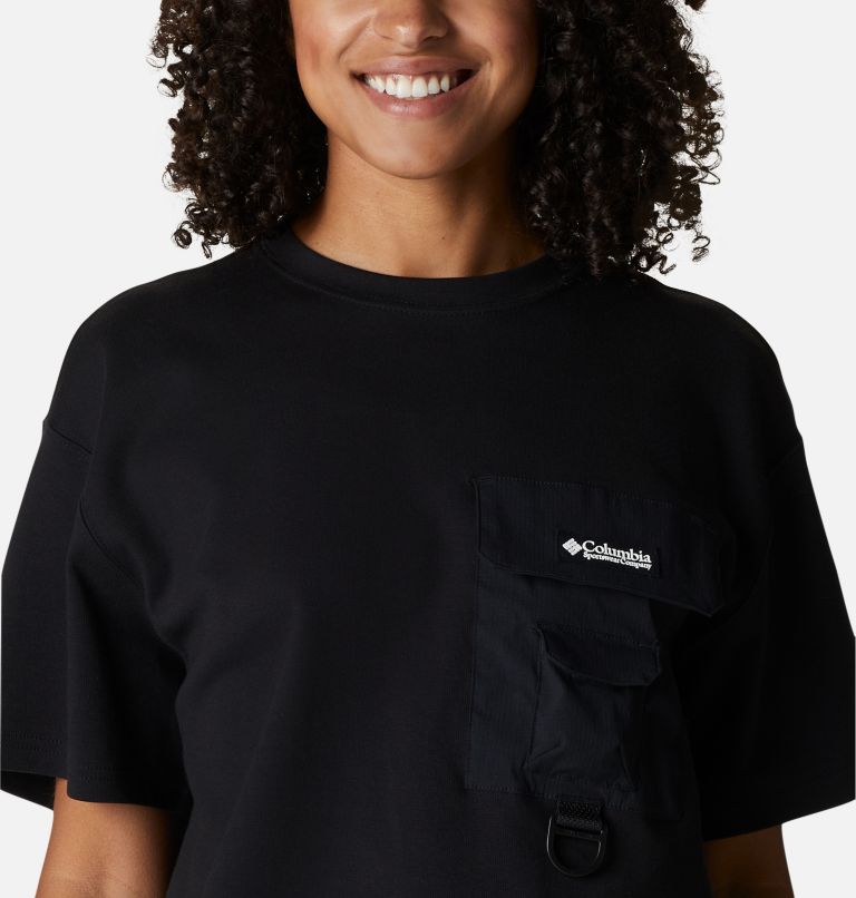 Women's Field Creek Short Sleeve Cropped Shirt, Color: Black, image 4