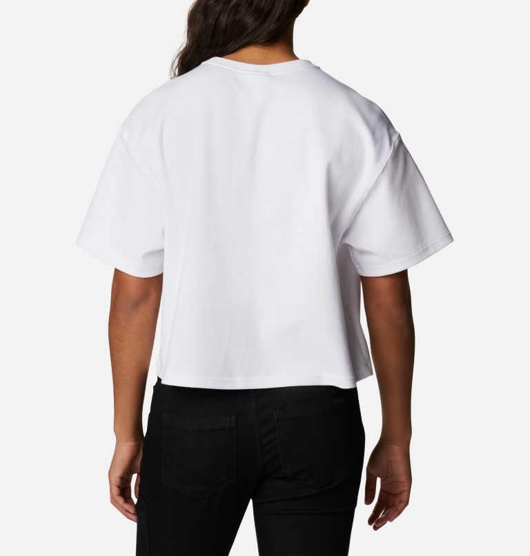 Thumbnail: Women's Field Creek Short Sleeve Cropped Shirt, Color: White, image 2
