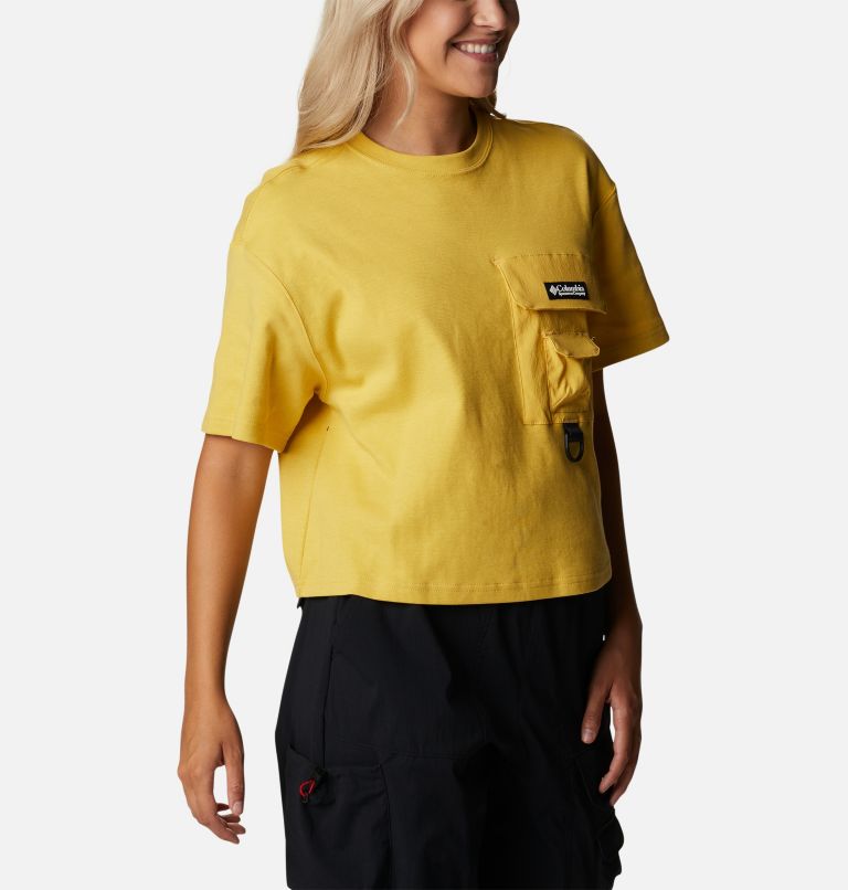 Camiseta corta Field Creek para mujer, Color: Golden Nugget, image 4