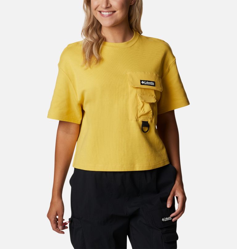 Thumbnail: W Field Creek Cropped SS Tee | 742 | S, Color: Golden Nugget, image 1